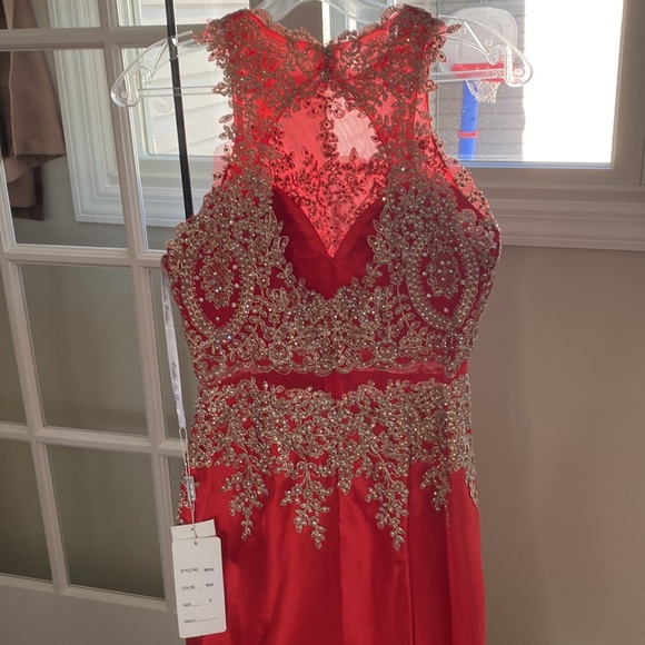 Embroidered Bodice Mermaid Gown Cut Out Back by Cinderella Divine 8934 - Picture 6 of 8